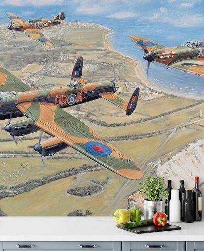 spitfires flying over dover wallpaper