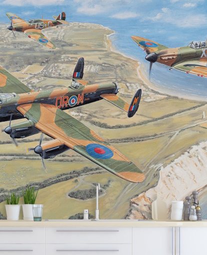 spitfires flying over dover wallpaper