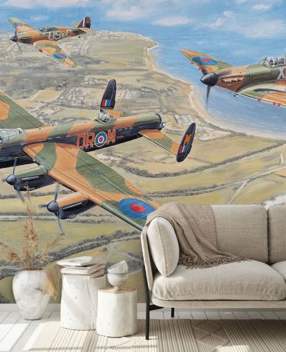 spitfires flying over dover wallpaper