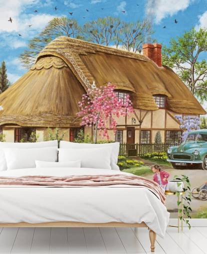 papel de parede cottage palha