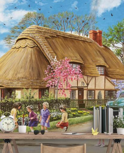 stråtækt sommerhus tapet