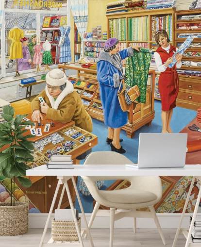 The Haberdasher Vintage Style Wallpaper