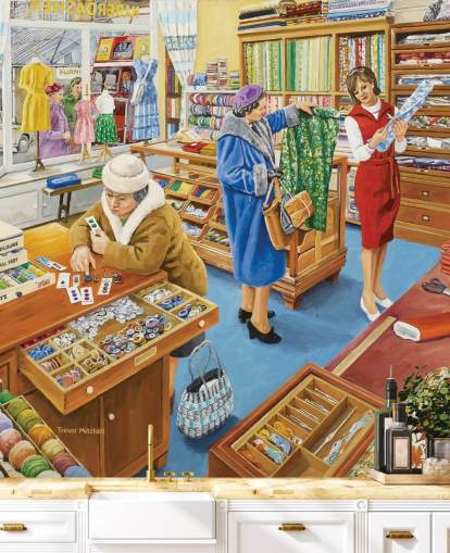 The Haberdasher Vintage Style Wallpaper The Haberdasher Vintage Style Wallpaper