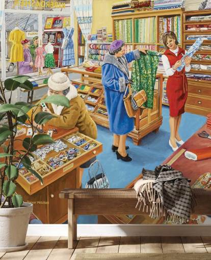 De Haberdasher Vintage stijl behang De Haberdasher Vintage stijl behang