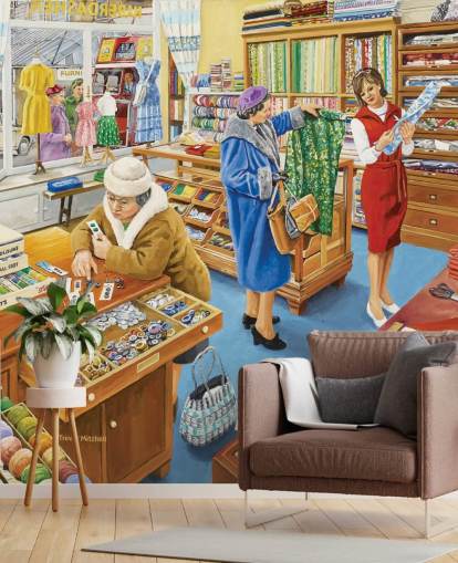 O Haberdasher Papel de parede estilo vintage