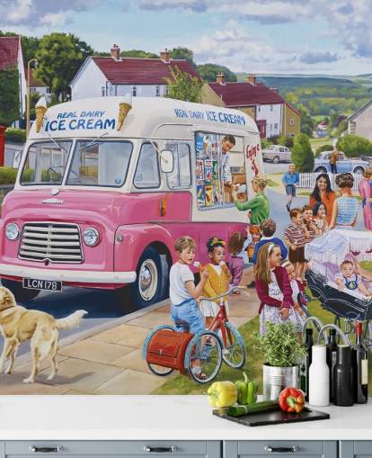 Ice Cream Van Vintage Style Taustakuva Ice Cream Van Vintage Style Taustakuva