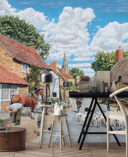 The Village Farrier Bygone Era Wallpaper