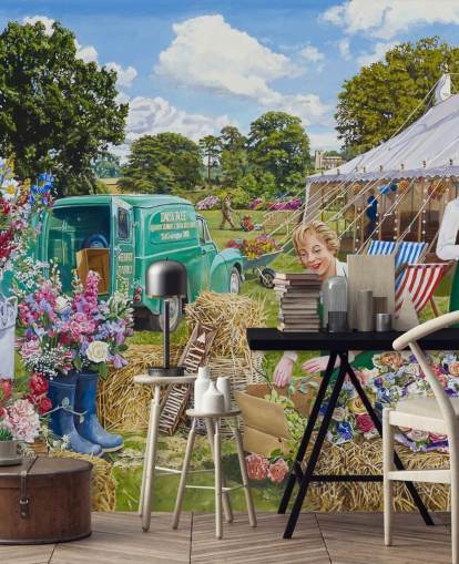 two women preparing flowers for a wedding outside wallpaper two women preparing flowers for a wedding outside wallpaper