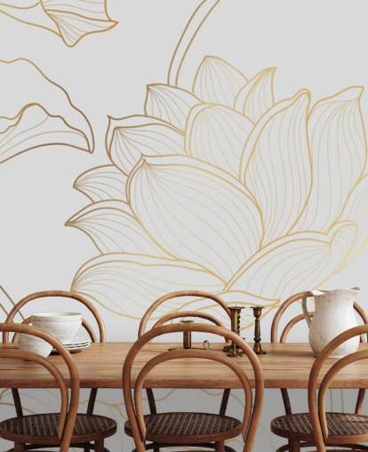 hvitt og gull floral tapet