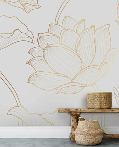 hvid og guld blomster tapet hvid og guld blomster tapet
