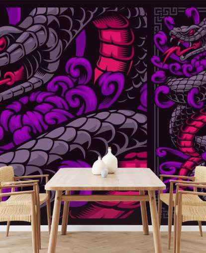 papier peint serpent violet