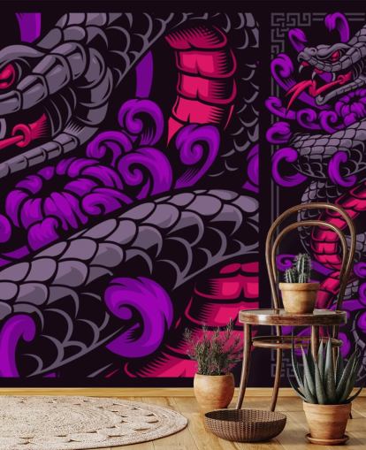 papel pintado serpiente púrpura