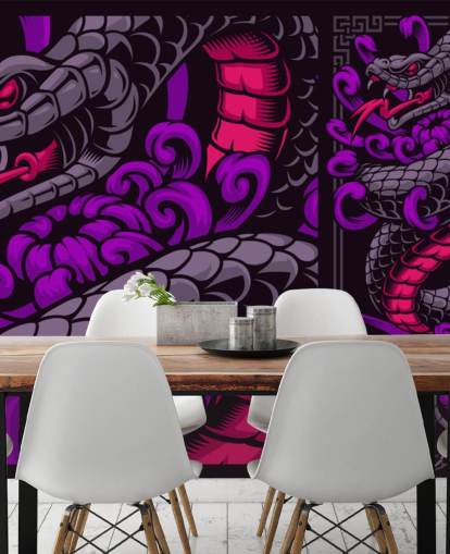 papel pintado serpiente púrpura