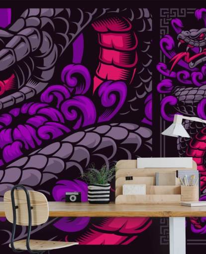 papier peint serpent violet