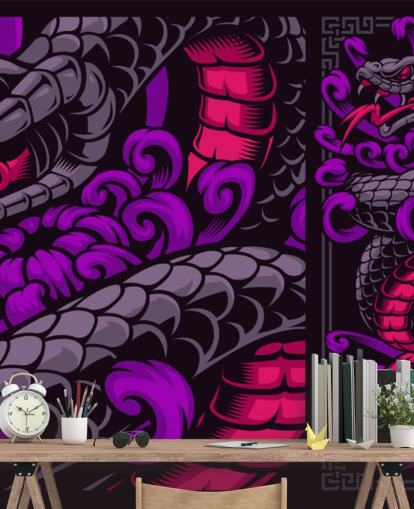 papier peint serpent violet