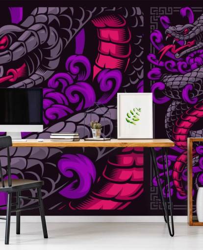 purple snake behang