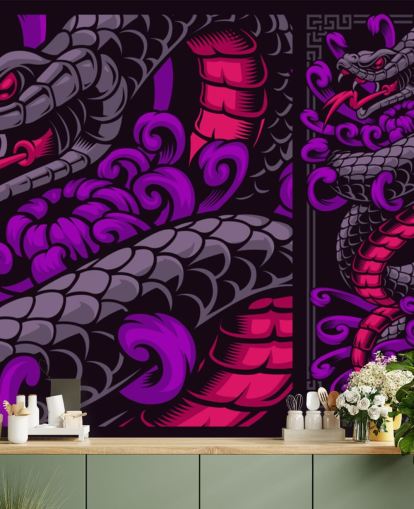 papel pintado serpiente púrpura