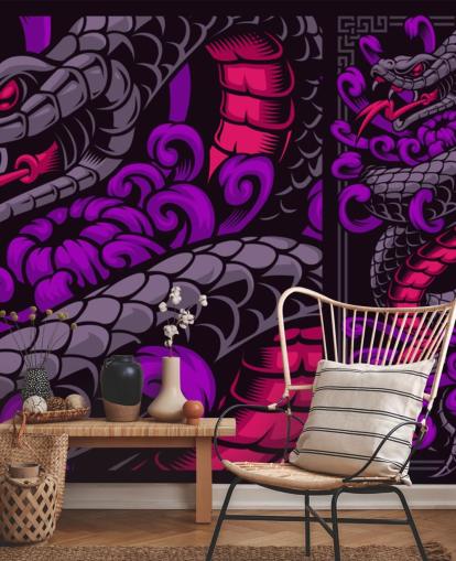 purple snake behang