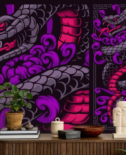 papier peint serpent violet