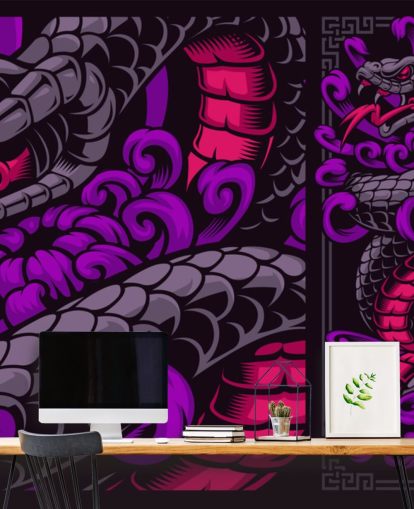 papier peint serpent violet