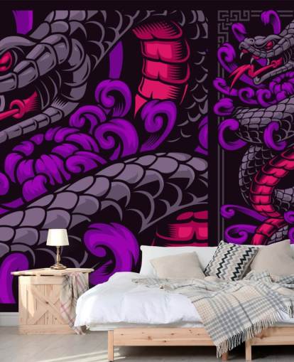 papier peint serpent violet