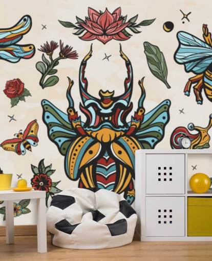 colourful insect tattoo drawings wallpaper