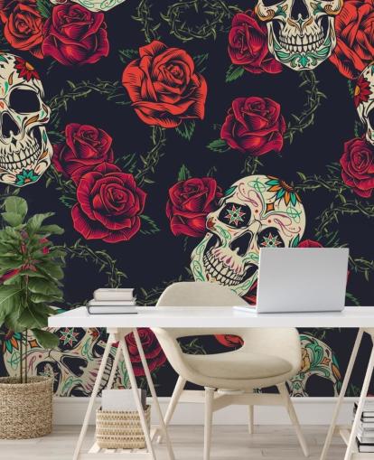 dark rose and skull wallpaper dark rose and skull wallpaper