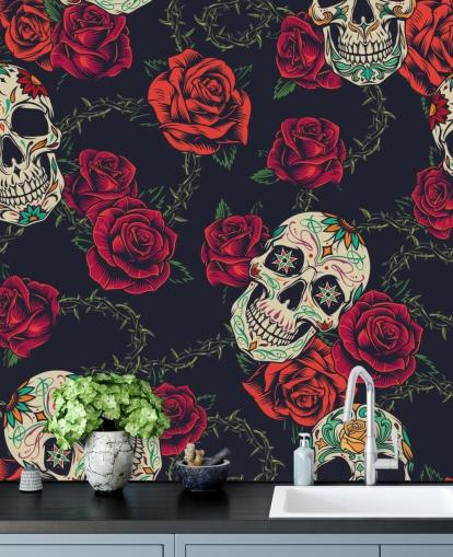 dark rose and skull wallpaper dark rose and skull wallpaper