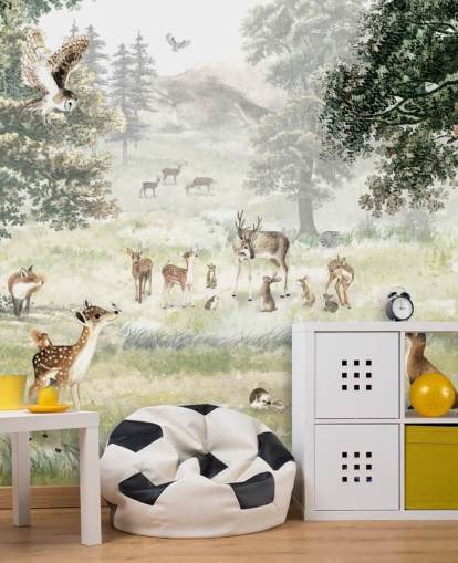 illustrated woodland and creatures wallpaper for kids bedroom illustrated woodland and creatures wallpaper for kids bedroom