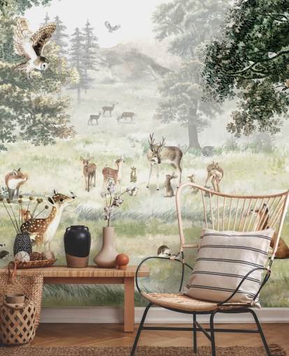 illustrated woodland and creatures wallpaper for kids bedroom illustrated woodland and creatures wallpaper for kids bedroom