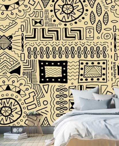 tribal black drawings wallpaper