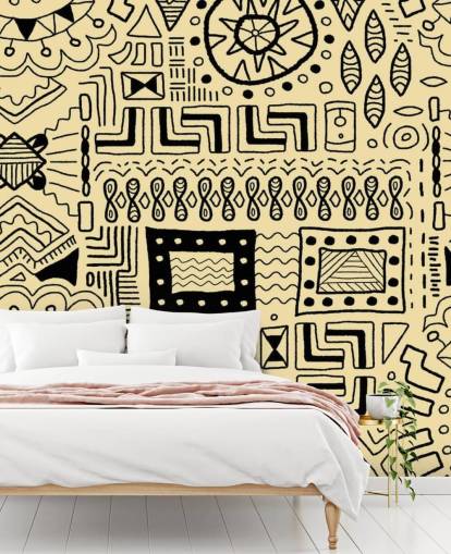 tribal black drawings wallpaper