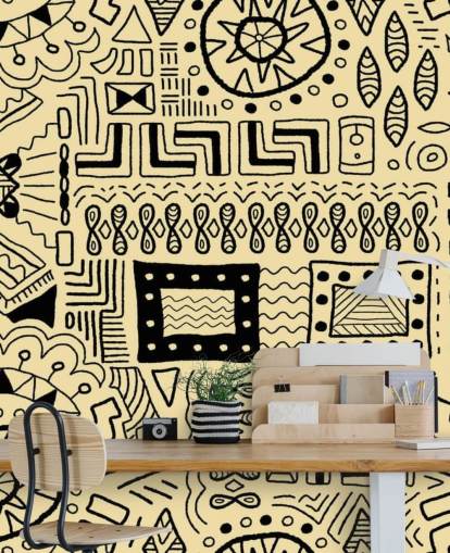 papel tapiz de dibujos negros tribales