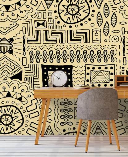 tribal black drawings wallpaper