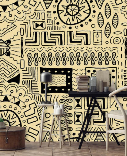 tribal black drawings wallpaper