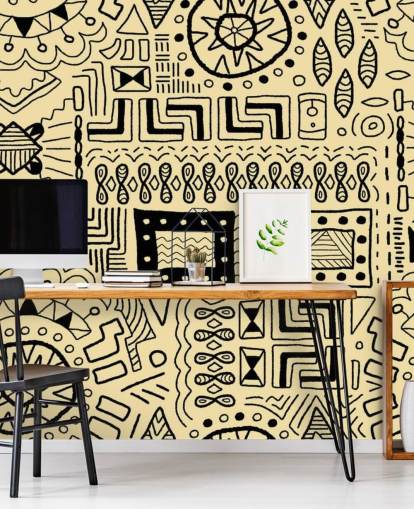 tribal black drawings wallpaper