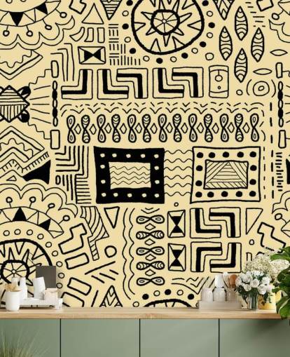 tribal black drawings wallpaper