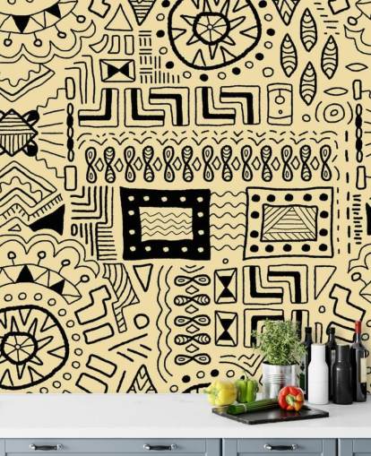 tribal black drawings wallpaper