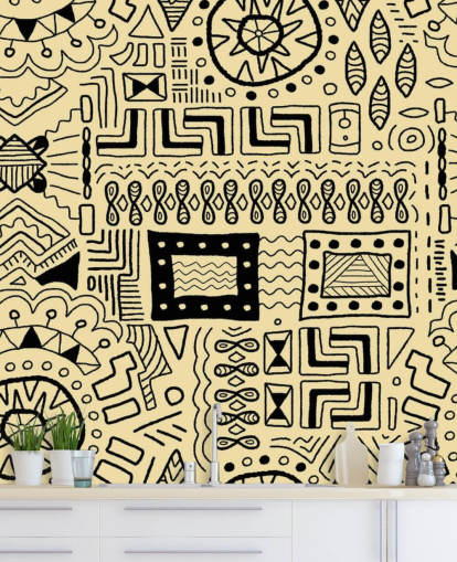 papel tapiz de dibujos negros tribales