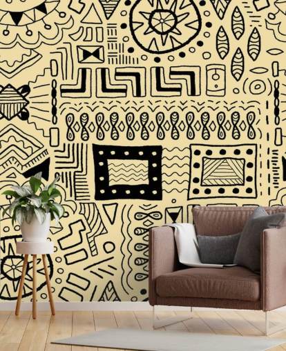 tribal black drawings wallpaper
