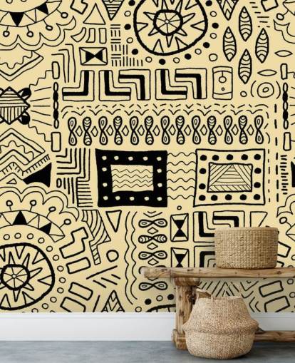 tribal black drawings wallpaper