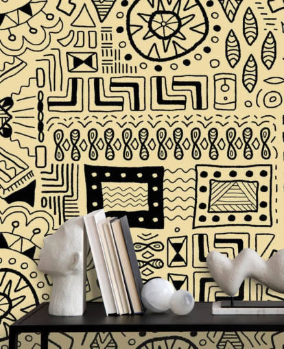 tribal black drawings wallpaper