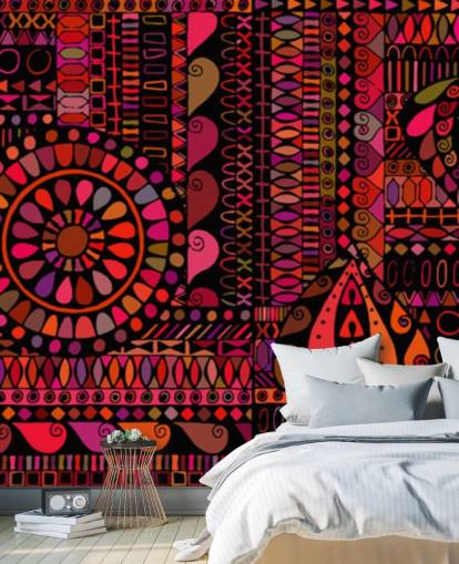 papel pintado naranja, rojo y rosa papel pintado naranja, rojo y rosa