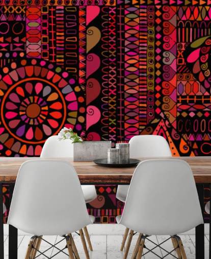 Warm Tribal Tones Tribal Wallpaper