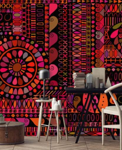 Warm Tribal Tones Tribal Wallpaper