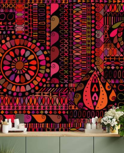 Warm Tribal Tones Tribal Wallpaper