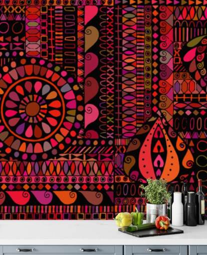 papel pintado naranja, rojo y rosa papel pintado naranja, rojo y rosa