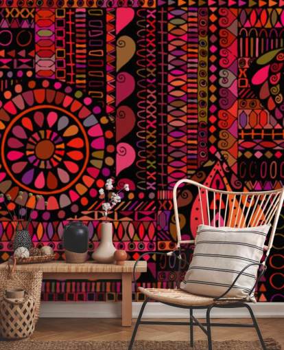Warm Tribal Tones Tribal Wallpaper