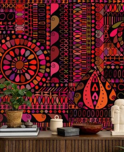 Warm Tribal Tones Tribal Wallpaper