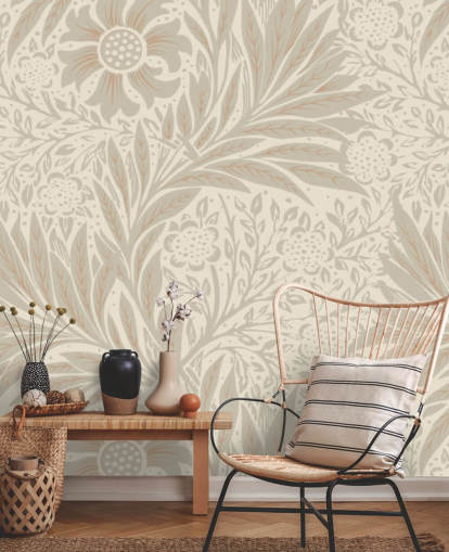 papier peint rose souci de William Morris